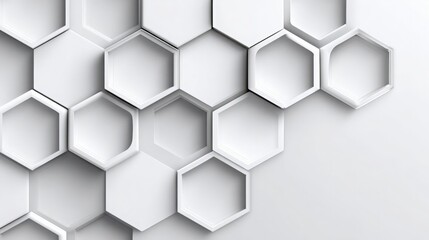 Naklejka premium White Hexagonal Tile Arrangement on White Surface