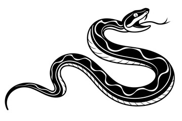 Fototapeta premium python sihouette black vector