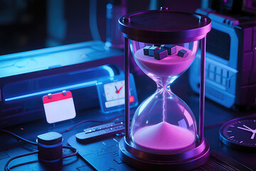 Hourglass and Digital Tools for Time Management