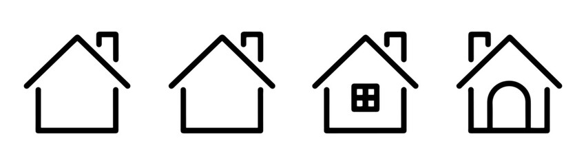 home icon set. house and property symbols for web, ui and apps. vector on transparent