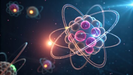 Abstract representation of atomic structure and electron orbits