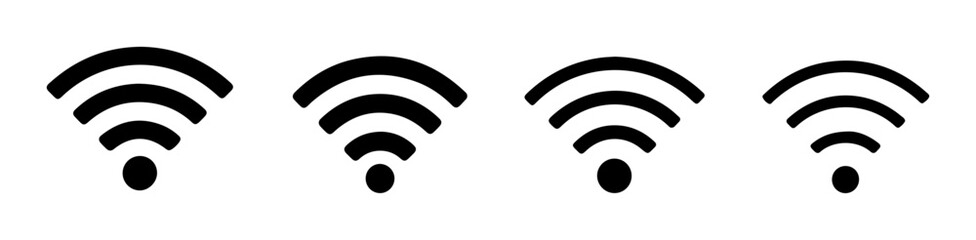 wi-fi icon set showing wireless signal strength in vector design