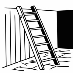 ladder leading to the wall