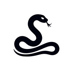 Fototapeta premium Black and white snake vector illustration: a cute cartoon reptile symbol
