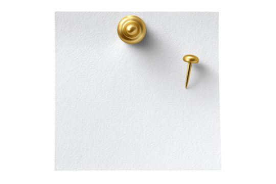 Sample of off-white fabric with gold tacks