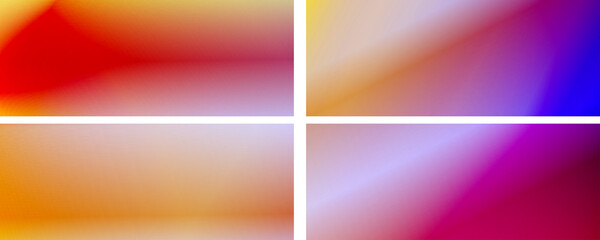 Fototapeta premium Set of blurry backgrounds - abstract fashion design. PNG file, Set of 4 gradient templates for social media posts, covers, banners and ads.