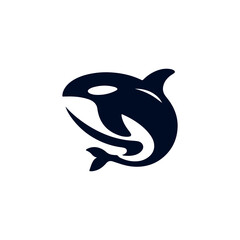 Obraz premium A blue vector illustration of a marine animal, like a fish or dolphin silhouette, perfect for a modern sea or ocean logo design