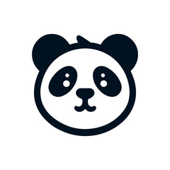 Fototapeta premium Cute baby panda bear cartoon illustration with a fun, smiling face