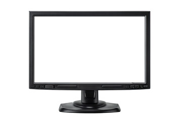Fototapeta premium A black computer monitor with a blank screen