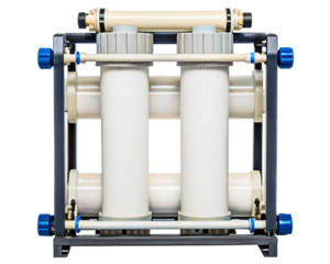 Industrial reverse osmosis system for water purification on a transparent background