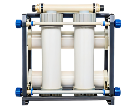 Industrial reverse osmosis system for water purification on a transparent background