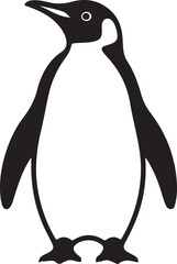 penguin silhouette vector icon, black and white penguin illustration, penguin symbol icon.