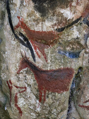 Simulation of cave paintings found in the forests of the Basque Country (Spain)
