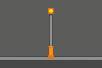 Minimalist street lamp illustration against a neutral gray background for design projects