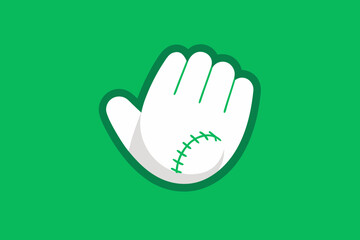 Obraz premium Baseball glove icon against a green background suitable for sports and games themes