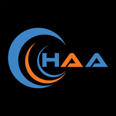 HAA letter design. HAA letter technology logo design on white background. HAA Monogram logo design for entrepreneur and business