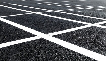 Parking lot pavement with white lines
