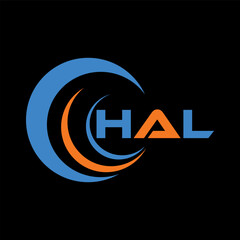 HAL letter design. HAL letter technology logo design on white background. HAL Monogram logo design for entrepreneur and business