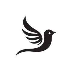 Fototapeta premium Elegant white dove in flight, a peaceful bird silhouette design against a winter sky, embodying nature's serene wildlife