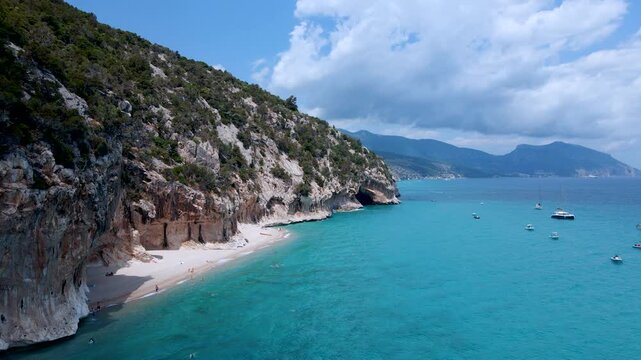 Aerial View Sardinia Cala Luna Beach