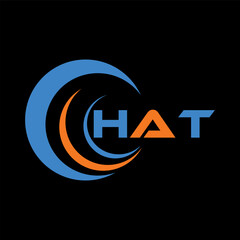 HAT letter design. HAT letter technology logo design on white background. HAT Monogram logo design for entrepreneur and business