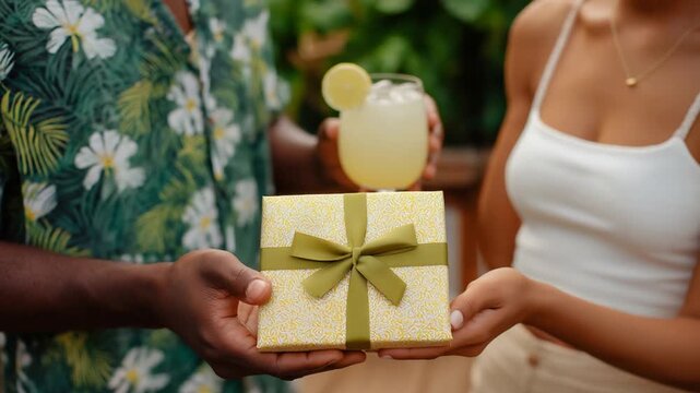 Celebrate with a Brazilian Bem Casado couple, featuring delightful drinks and sweets.