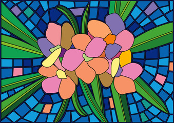 flower colorful stained glass background illustration vector