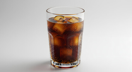 glass of cola with ice