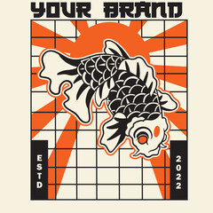 Free Vector | Flat design koi fish logo design	