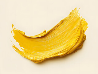 Thick yellow paint swatch with visible brushstrokes on a light background
