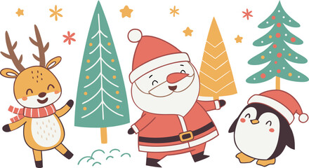 Christmas decorative items over white.
Watercolor illustration: Christmas tree decorated with balls. Gifts under the Christmas tree. Template for the design
 Mega set