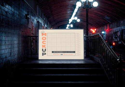 Horizontal Poster Mockup Underground Mood