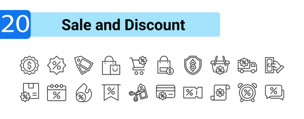 Set line icon to notify users about new offers, flash sales, or discount expirations in pricing strategies, promotions, or sales analysis.