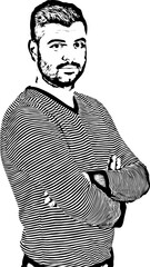 Beauty man with arms folded