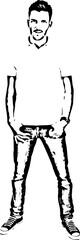 Full length of man in white t-shirt