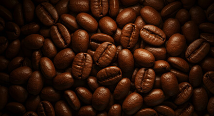 Obraz premium Roasted Coffee Beans: Close-up Texture high quality
