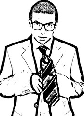 Funny businessman with eyeglasses