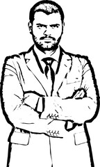 Furious business man