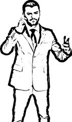 Business man having conversation by phone