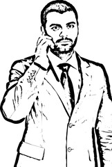 Executive man converse by phone