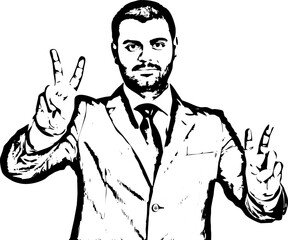 Victorious business man