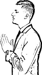 Business man praying