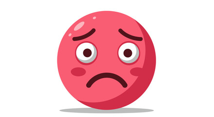 Sad Red Egg-Shaped Emoji with Downcast Expression.