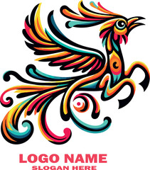 Alebrijes logo vector white background .