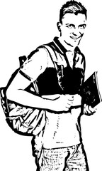 Happy student guy