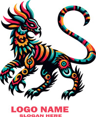 Alebrijes logo vector white background .