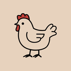 Cute farm animal family with a hen, rooster, and their yellow chicks, perfect for an Easter illustration