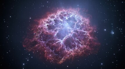 Colorful Space Nebula With Stars