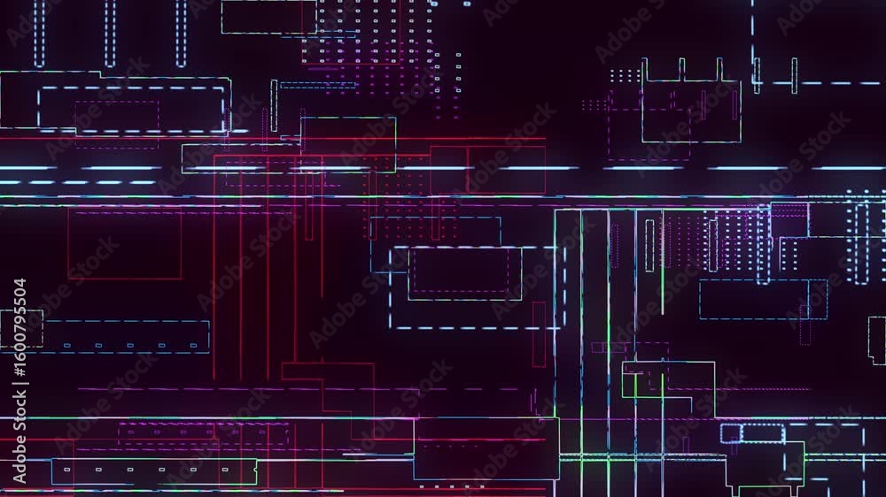 Poster a processor chip on a printed circuit board, digitalization of neural networks and cloud computing. 