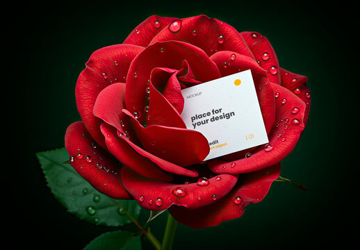 Paper on Frower Rose Mockup